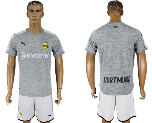 Dortmund Blank Grey Soccer Club Jersey - Click Image to Close
